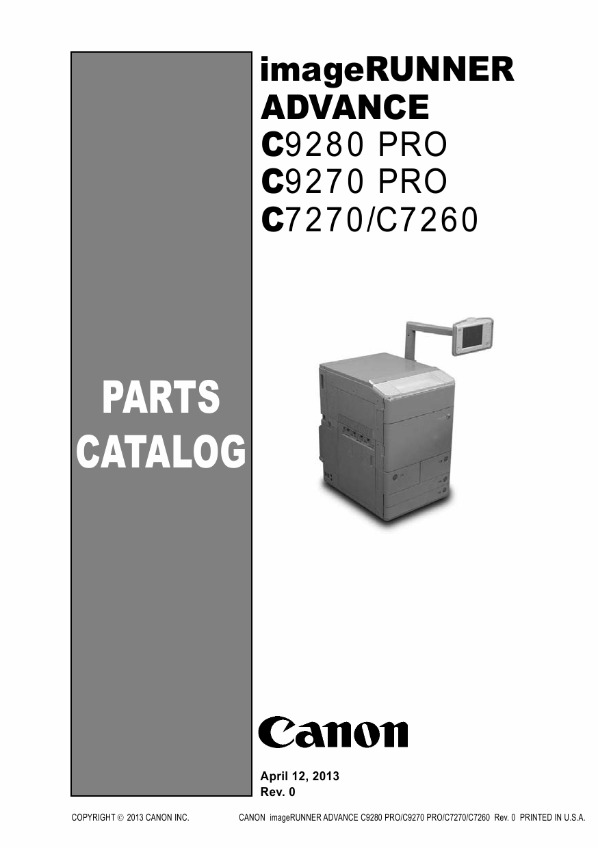 Canon imageRUNNER-ADVANCE-iR C7260 C7270 C9270 C9280Pro Parts Catalog-1